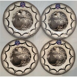 4 ct Royal Stafford Halloween Salad Plates Guardian Sorcerer Spell HTF